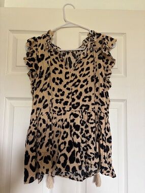 Cheetah Print Babydoll Top